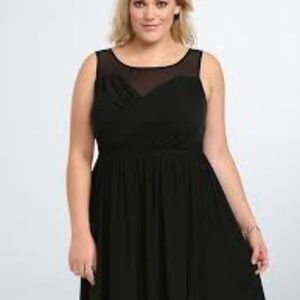Torrid Black Faux Surplice Skater Dress Si…‎